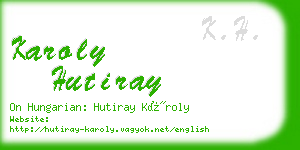 karoly hutiray business card